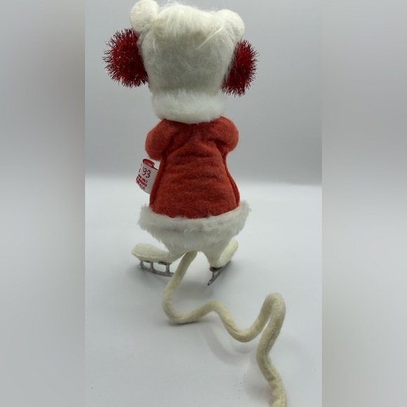 Annalee skating mouse w/muffler. Vintage 1993. Christmas, Winter, Ice Skating. - Picture 5 of 6